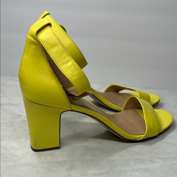 J. Crew Remi Ankle Strap Yellow Leather Block Heels | 11 - Picture 7 of 7